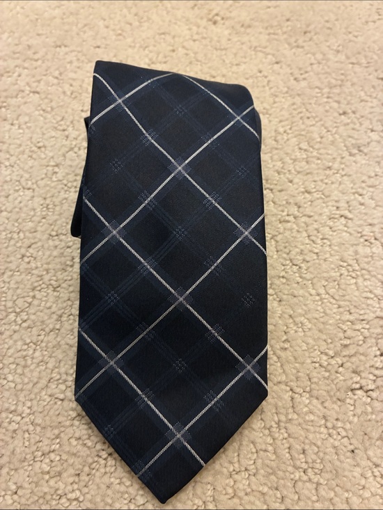 Hugo Boss Other - Hugo Boss Navy Plaid Tie with Light Windowpane Lines 👵MT